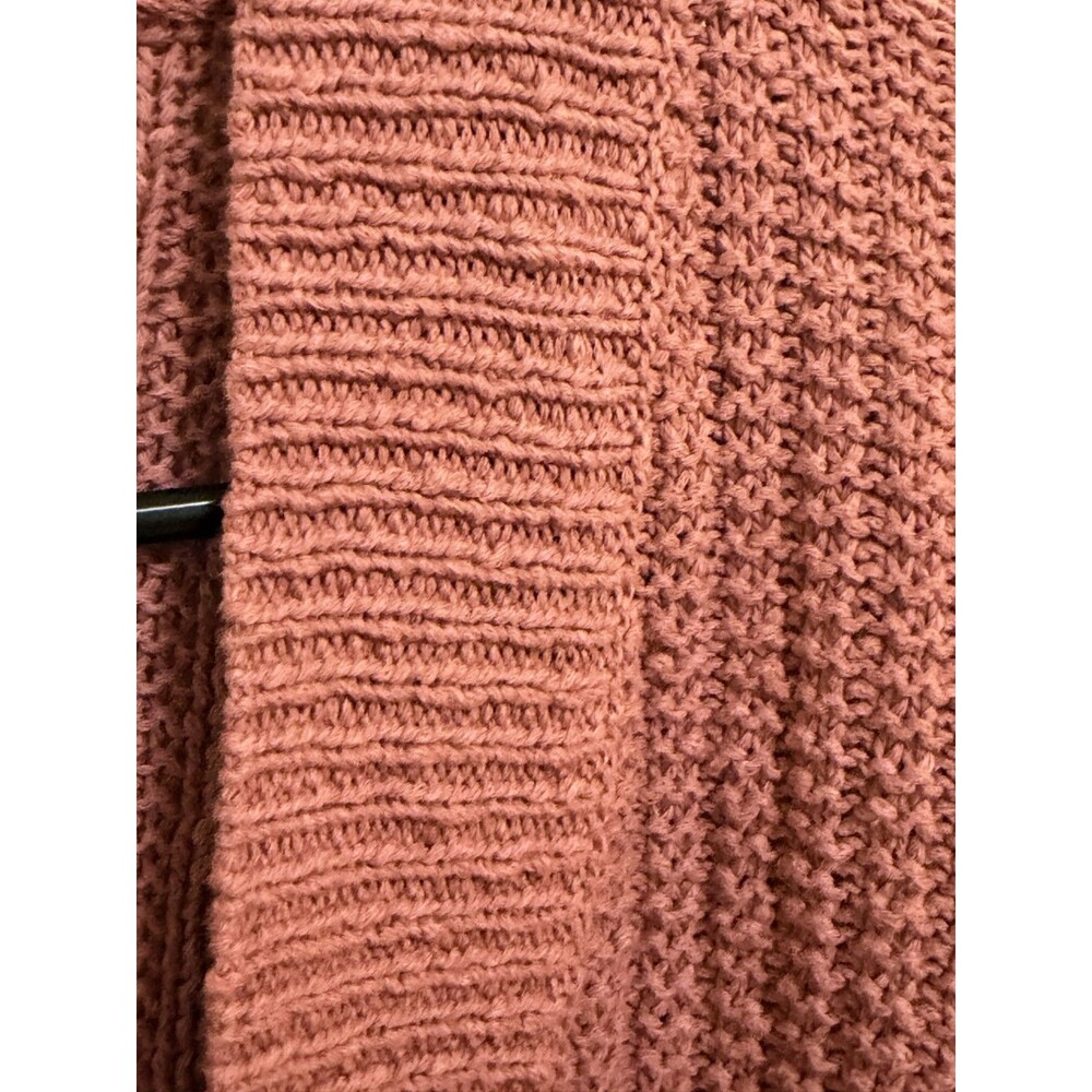 Madewell Bobble Knit Cardigan Dusty Rose Open Front Pom Pom Sleeve Size Small - Picture 3 of 7